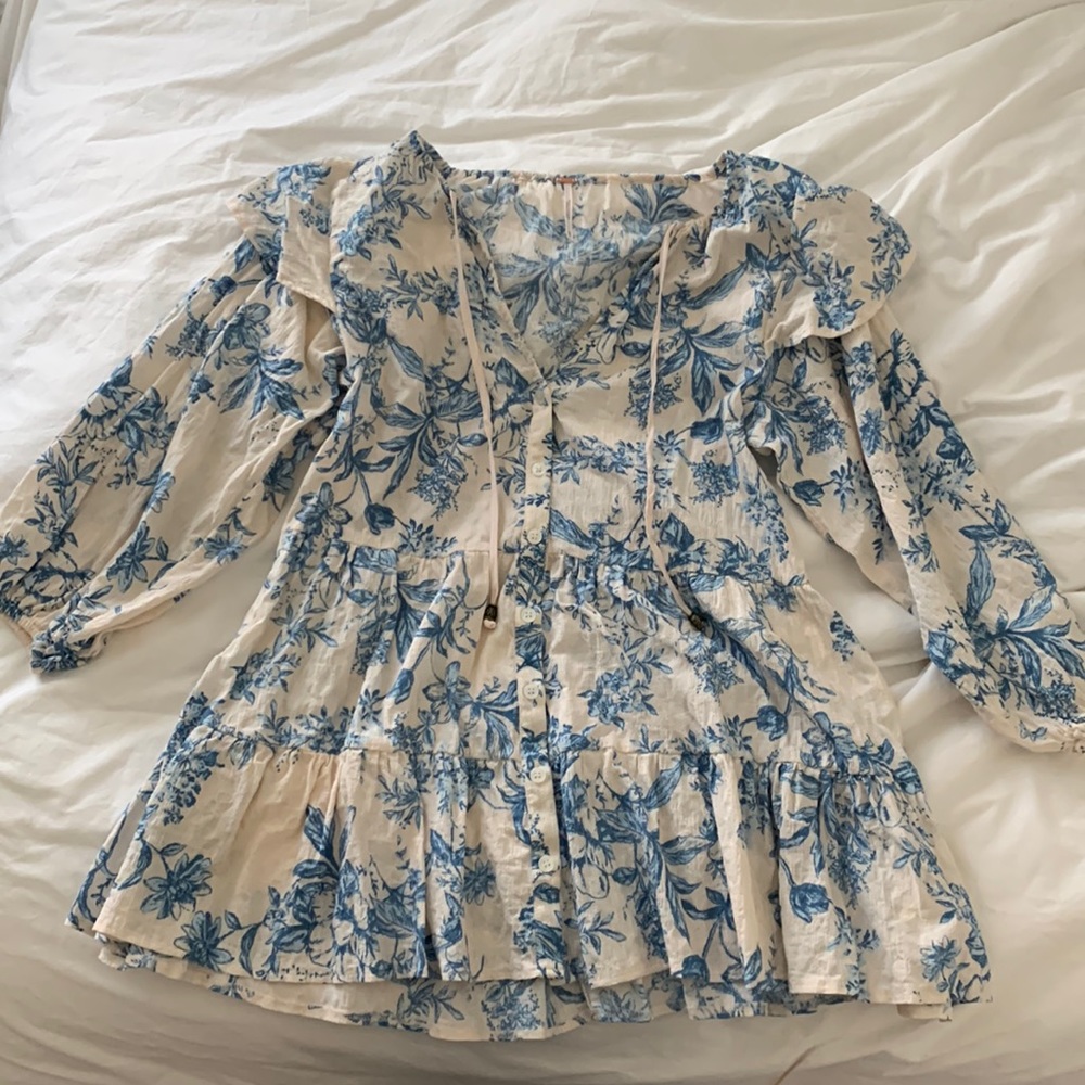 Free People Sunbaked Floral Mini Swing Dress